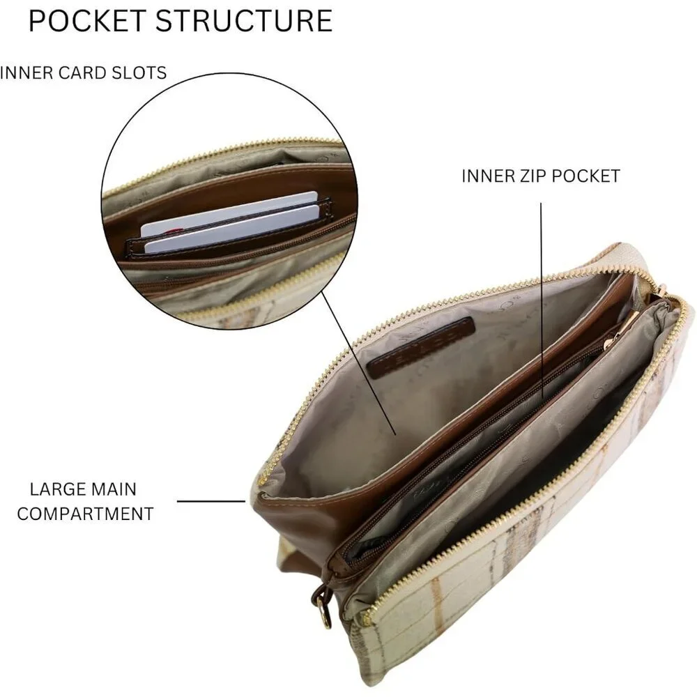 Vegan Leather Crossbody Bag Small Wallets Clutch Purse for Women
